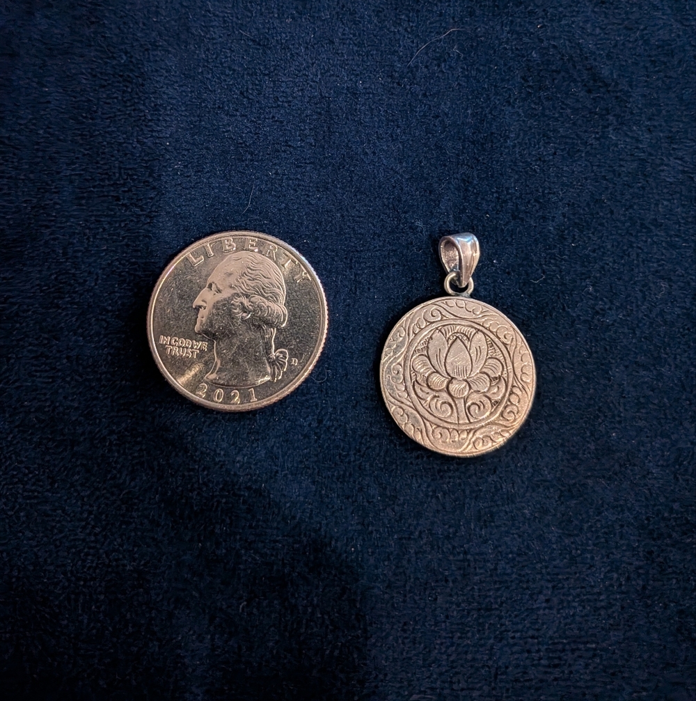 Sterling Silver Lotus Pendant